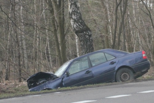 garwolin - Wypadek w Potasznikach (gmina GĂłrzno). Kierowca trafiĹ‚ do szpitala