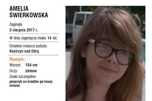 garwolin - ZaginÄ™Ĺ‚a 14-letnia Amelia ÂŚwierkowska