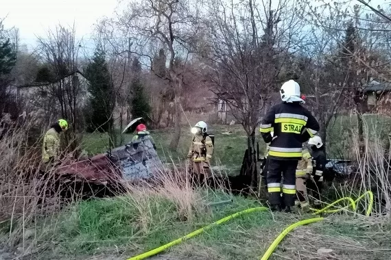 garwolin - Pożar domku letniskowego w Tršbkach